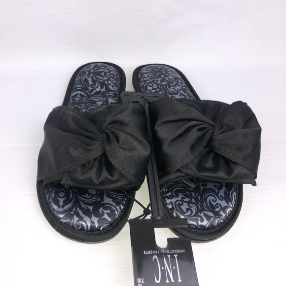 INC - Women’s Slippers Black Bow - Picture 4 of 6